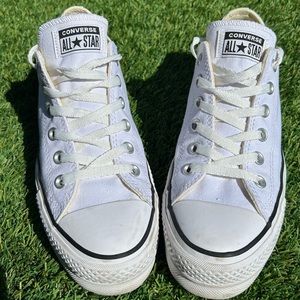 Converse white low top platform 9
